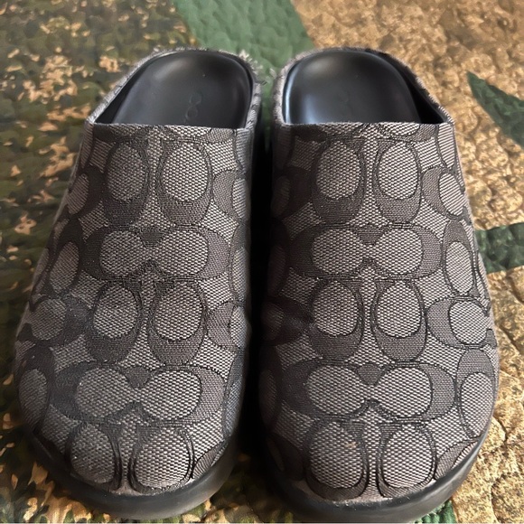 Coach Shoes - Coach Slip On Mule Gray Patterned Monogram Shoes, size 6.5